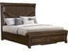 Warm Brown Oak Rubberwood Upholstered King Panel Bed