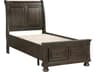 Acacia Brown Wood Twin Sleigh Bed