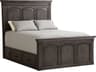 Gray Mahogany Wood King Panel Bed