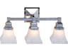 Ruskin 3-Light Silver Glass Vanity Light