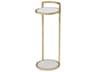 Surrey Scatter Round Gold Leaf White Marble End Table