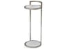 Surrey Scatter Round Silver Leaf White Marble End Table