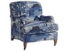 Upholstery Sydney Rolling Blue Fabric Accent Chair