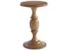 Newport Yacht Club Round Wood Sandstone End Table