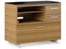 Sequel Black Natural Walnut Satin Nickel Hardwood Printer Cabinet