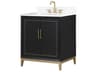 Gracie 30" Midnight Black Satin Brass Vanity