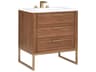 Markham 30" Walnut Satin Brass Vanity