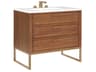 Markham 36" Walnut Satin Brass Vanity