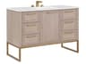 Markham 48" Cashmere Grey Satin Brass Vanity