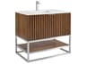 Terra 36" Walnut Brushed Nickel Vanity