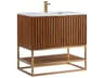 Terra 36" Walnut Satin Brass Vanity