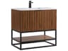 Terra 36" Walnut Matte Black Vanity