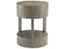 Interiors Casegoods Calder Round Wood Rustic Gray Chairside Table