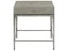 Linea Rectangular Wood Cerused Greige Textured Graphite Metal End Table