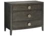 Linea Nightstand Cerused Charcoal Bowfront