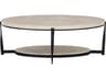 Oval Cocktail Table Berkshire White Travertine Stone