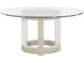 Axiom Round Glass Dining Table Linear Gray and White
