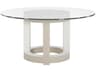 Axiom Round Glass Linear Gray White Dining Table