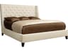 Interiors Maxime Wing Beige Hardwood Upholstered Queen Platform Bed