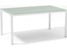 Get Together White Rectangular Glass Top Dining Table