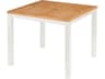Aura Square Dining Table Arctic White Powder-Coated Aluminum Natural Teak