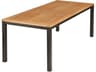 Aura Dining Table Graphite Powder-Coated Aluminum Natural Teak 79"W x 35"D x 29"H