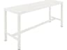 Aura Bar Table Arctic White Powder-Coated Aluminum 79"W x 28"D x 41"H
