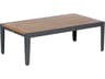 Aura Coffee Table - Graphite Powder-Coated Aluminum - Natural Teak - 47"W x 26"D x 16"H