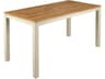 Aura Narrow Dining Table Champagne Powder-Coated Aluminum Natural Teak 55"W x 28"D x 29"H