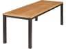 Aura Narrow Dining Table Graphite Powder-Coated Aluminum Natural Teak 79"W x 28"D x 29"H