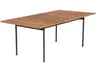 Layout Dining Table Forge Grey Powder-Coated Stainless Steel Natural Teak 77"W x 39"D x 29"H