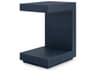Rectangular Wood Blue Steel End Table