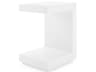 Rectangular Wood Chiffon White End Table
