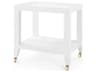 Rectangular Wood Chiffon White End Table