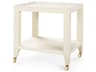 Rectangular Wood Canvas Cream End Table