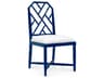 Jardin Mahogany Wood Blue Upholstered Side Dining Chair