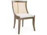 Mahogany Wood Brown Upholstered Side Dining Chair