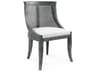 Monaco Oak Wood Gray Upholstered Side Dining Chair