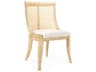 Monaco Mahogany Wood Natural Upholstered Side Dining Chair
