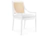 Veronika Mahogany Wood Beige Upholstered Arm Dining Chair