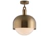 Forked 1-Light Brass Semi Flush Mount