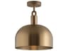 Forked 1-Light Brass Semi Flush Mount