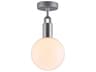 Forked 1-Light Steel Globe Semi Flush Mount