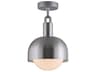 Forked 1-Light Steel Semi Flush Mount