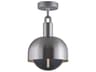 Forked 1-Light Steel Semi Flush Mount