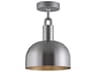 Forked 1-Light Steel Semi Flush Mount