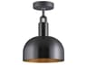 Forked 1-Light Gun Metal Gunmetal Semi Flush Mount