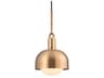 Forked 1-Light Brass Mini Pendant