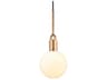 Forked 1-Light Brass Globe Mini Pendant