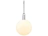 Forked 1-Light Steel Globe Mini Pendant